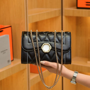 Lingge bag women's 2022 Korean version of the new simple embroidered small square bag casual chain shoulder messenger bag 9753