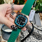 TICTOC Korean version of the trendy fashion ladies watch female ins large dial square leather strap calendar female watch 0556