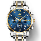 OLEVS watch for men multi-functional fashion three eyes waterproof business cusal quartz men watch 2858