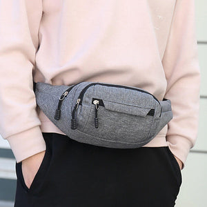 Unisex Men Women Canvas Waist Bum Bags Fanny Pack Travel Money Belt Pouch Wallet Crossbody Bags