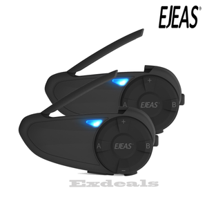 2pcs/set EJEAS Q7 Bluetooth 5.0 Quick Pair Waterproof Motorcycle Intercom Helmet Headset Up to 7 Riders Wireless Interphone Q7