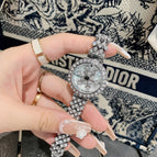 DINIMI 8242 2022 New Women's Watch Water Diamond Luxury Watch Women's Waterproof Rotary Dial Quartz Women's Watch