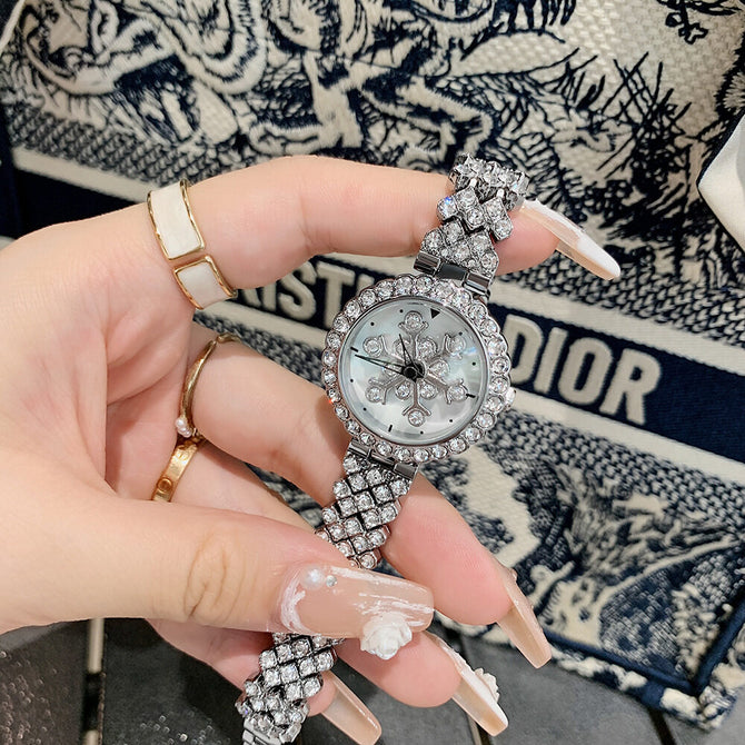 DINIMI 8242 2022 New Women's Watch Water Diamond Luxury Watch Women's Waterproof Rotary Dial Quartz Women's Watch