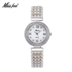 MISSFOX Watch for women fashion trend diamond pearl strap ladies quartz watch 2300/2180