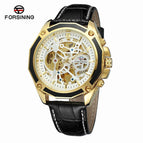 Forsining Waterproof Mechanical Watch Men's Fashion Casual Steel Belt Hollow Automatic Mechanical men Watch SLZe66