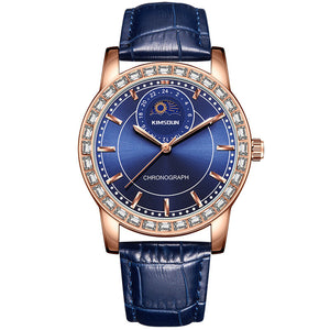 KIMSDUN Diamond Moon Phase Men's Watch Fashion Waterproof Quartz Watch K-1219B