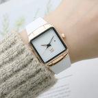 GOGO Silicone Tape square men's and women's watches fashion trend Mori women's watches calendar rubber belt quartz watch