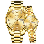 OLEVS men's watch local gold quartz watch diamond-encrusted waterproof luminous couples watch 5563QL