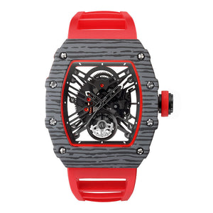 SKONE Time and Space New barrel Watch Men's Hollow Bottom Quartz Watch Silicone Watch 5168