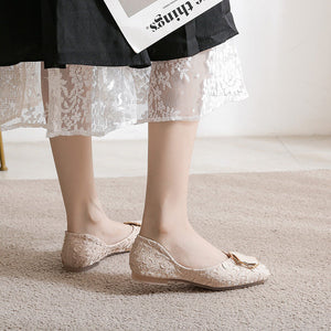 Flat sole single shoes women's 2022 new spring and autumn silk shallow mouth women pedal shoes 555-15