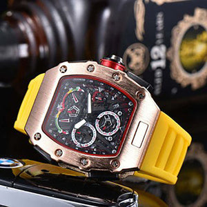 Men's watch 6-Pin Running Seconds Quartz Men's Watch European Barrel-Shaped Watch Multifunctional Watch 9791