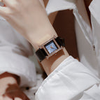 2023 New Arrival GUOU small women's watches trend simple temperament shell surface rhinestone leather belt casual watch