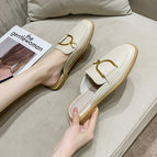 Flat shoes women's new slippers women's summer Korean style lazy half drag women's shoes 9A99-3