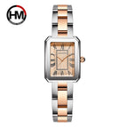 Japan 2035 movement rose gold stainless steel ladies watch rectangular Roman digital waterproof ladies watch HM-1301