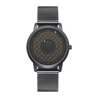 EUTOUR Magnetic ball national wind mechanical black technology men's watch round pin buckle spiral crown watches for women