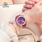 Hong Kong GUOU 8103 Disc Large Dial Quartz Watch Personality Multifunctional Three Eyes Full Diamond Belt Watch