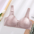 Large size underwear no steel ring bra front buckle seamless vest lace beautiful back large size underwear nursing bra W118