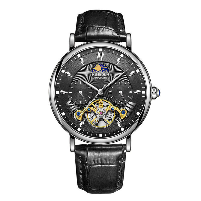 KIMSDUN Sun Moon Star Watch Men's Automatic Mechanical Watch Waterproof Skeleton Tourbillon Men's Watch K-2030A