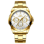 CHENXI Gold Couple Watch 019a Hot Selling Product Three Eyes Men and women Business quartz Watch XZ-019A full gold