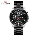 Va Va Voom Men's watch Waterproof Steel strap Business Sports men's Calendar quartz Watch VA-216G