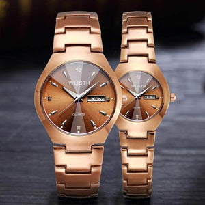 WLISTH Couple watch Calendar Luminous Waterproof Q356 Men and Women's watch 2 PCS