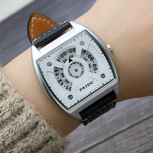 Punk Style Turntable Boys New Concept Watch Trendy Men's Fashion Watch All-Match Square Belt Quartz Watch 58778