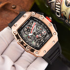 New men's Square Watch Elements Business Men's Six-Pin Running Seconds Multi-Function Calendar Watch 8087H