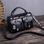 2021 retro new women bag oil wax leather handbag shoulder messenger fashion handbag 201