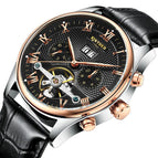 KINYUED Swiss Automatic Skeleton Tourbillon Mechanical Watch Men's Classic Mechanical Watch JYD-J012