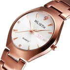 WLISTH Couple Watches Fashion Casual Quartz Watch for Lover Men Women Wristwatch Tungsten Steel Diamonds Luminous Lover's Gift Q356