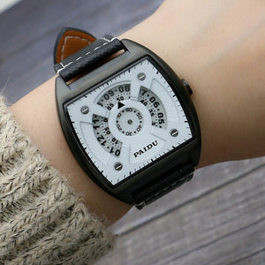 Punk Style Turntable Boys New Concept Watch Trendy Men's Fashion Watch All-Match Square Belt Quartz Watch 58778
