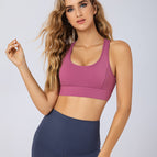 2021 summer new yoga vest women's hollow mesh back running sports gather shockproof and fitness sport bra 9089