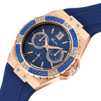 MISSFOX Watch Silicone Korean Version Versatile Diamond Fashion Three Eyes Quartz Ladies Watch 2593
