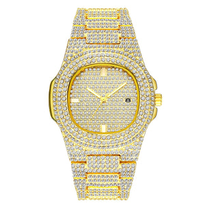 PINTIME Steel band Watch Baida diamond studded sky star men's and women's watches calendar quartz watch