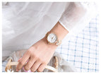 Luxury GUOU 6006 Rose Gold Women Watch Lady Fashion Crystal Bracelet Quartz Flower Dial Stainless Steel Watch