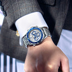 Kimsdun Watch Seahorse Watch Men's Waterproof Luminous Men's Watch Multifunction Quartz Casual Watch K-1807B steel