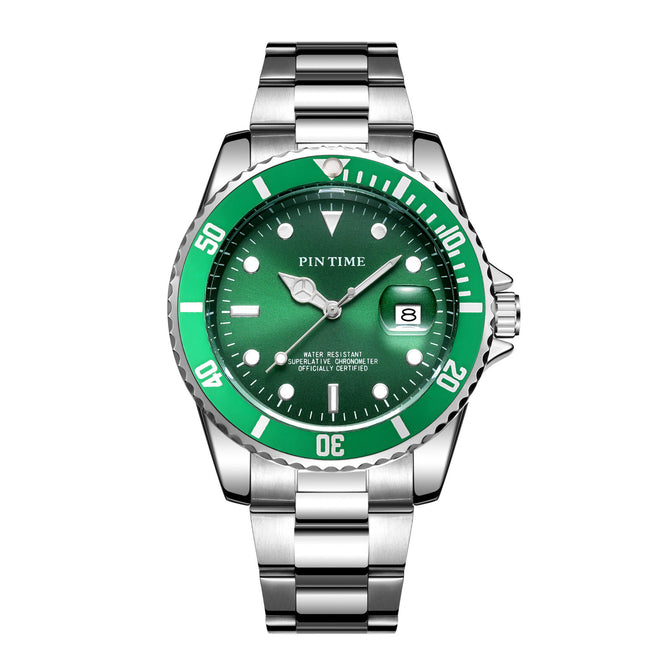 PINTIME Watch Men's Steel Belt Quartz Watch New Business Watch Calendar Causal men watch PT6582