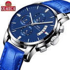 OLMECA Men Watch Chronograph Sport Mens Watches Top Brand Luxury Waterproof Full Steel Quartz Gold Clock Men Relogio Masculino