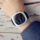 Punk Square Turntable Boys New Concept Watch Trendy Men's Fashion Watch All-Match Belt Quartz Watch Unicorn Watch 58991-2