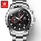 OLEVS men's watch fashion multi-functional calendar luminous men's quartz watch 2873DP