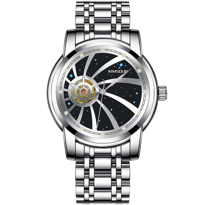 KIMSDUN New fashion trend starry dial hollow automatic watch men's mechanical watch waterproof men's casual watch