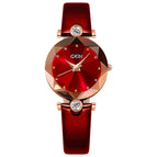 GEDI Women watch diamond waterproof leather quartz lady students watch 12006