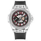 KIMSDUN transparent fashion watch men and women couple watch waterproof silicone calendar quartz watch K-1980B