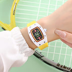 New Women's Candy Series Watch Genuine Diamond Square Waterproof Fashion Luminous lady quartz Watch 8084B