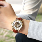 watch men's mechanical watch Roman numeral openwork transparent machinery steel men's watch