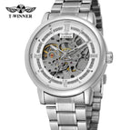 New Winner men watch European American Style Fashion Casual Hollow Automatic Mechanical men casual Watch SLZg78