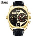 Oulm casual cowboy men's watch double time zone large dial men's quartz watch quartz watch HP9316