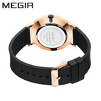 Megir Men's Watch Fashion Simple Double Calendar Waterproof Silicone Watch men Quartz Watch 1081