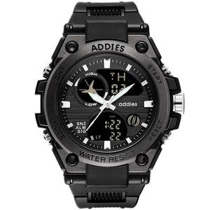 Addies 1818 Men's watch 5bar waterproof digital watch buckle clasp man's sports watch rubber band wristwatch with box gifts for man casual watch