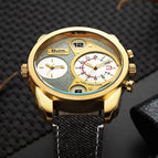 Oulm casual cowboy men's watch double time zone large dial men's quartz watch quartz watch HP9316